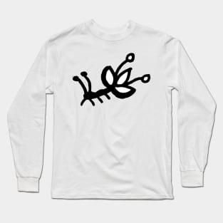 Cute Branch Leaf Doodle Art Long Sleeve T-Shirt